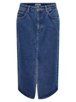 ONLBIANCA Denim Denim-nederdel Midinederdel Dame Nederdele|Denimnederdele