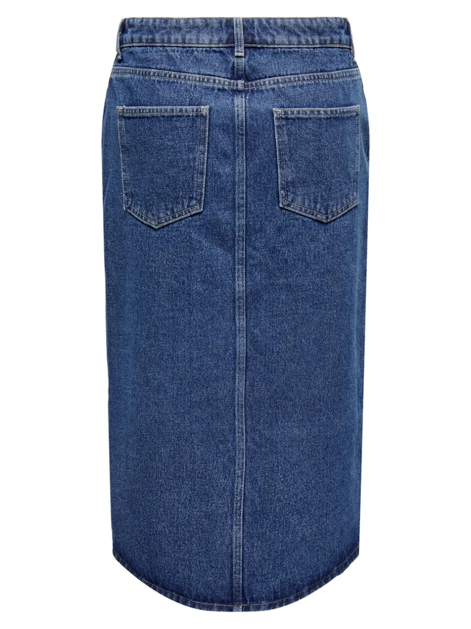 ONLBIANCA Denim Denim-nederdel Midinederdel Dame Nederdele|Denimnederdele
