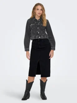 Best ONLBIANCA Denim Denim-nederdel Midinederdel Dame Nederdele|Denimnederdele