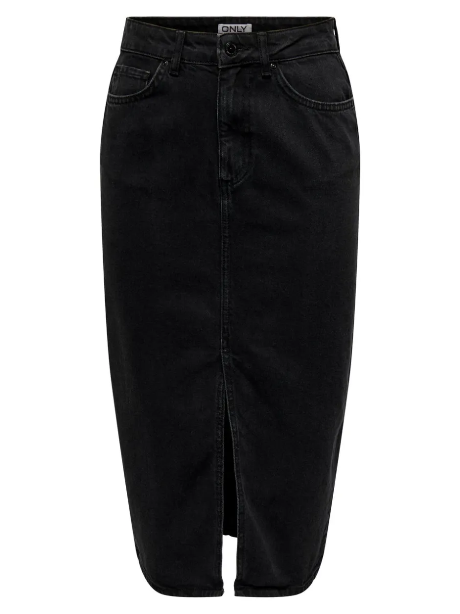 Best ONLBIANCA Denim Denim-nederdel Midinederdel Dame Nederdele|Denimnederdele