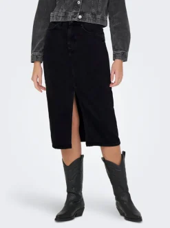 Best ONLBIANCA Denim Denim-nederdel Midinederdel Dame Nederdele|Denimnederdele