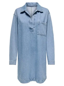 New ONLBIRDIE Kort kjole Dame Kjoler|Double Denim