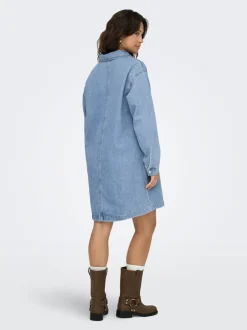 New ONLBIRDIE Kort kjole Dame Kjoler|Double Denim
