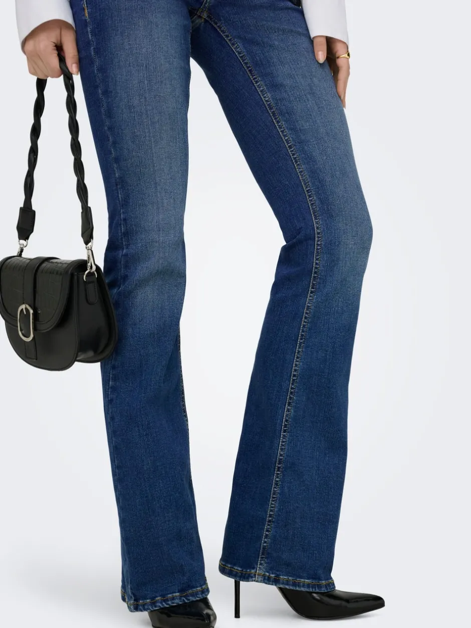 New ONLBLUSH Lav talje Flared fit Jeans Dame Jeans|Jeans
