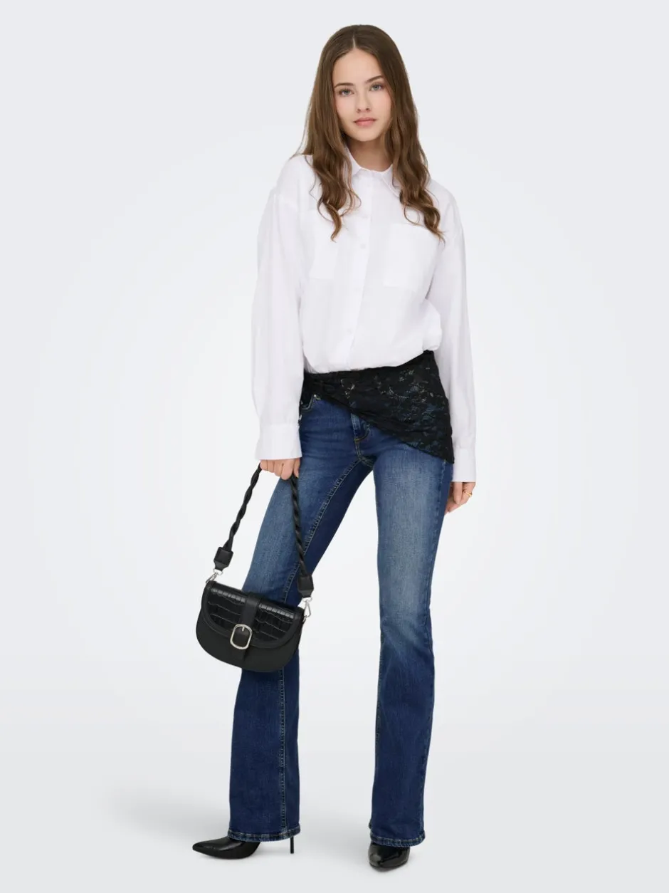New ONLBLUSH Lav talje Flared fit Jeans Dame Jeans|Jeans