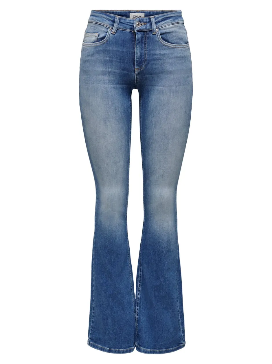 Sale ONLBLUSH Mellemhøj talje Flared fit Jeans Dame Jeans|Jeans