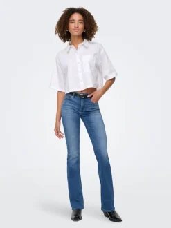 Sale ONLBLUSH Mellemhøj talje Flared fit Jeans Dame Jeans|Jeans