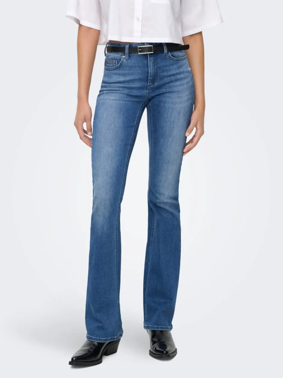 Sale ONLBLUSH Mellemhøj talje Flared fit Jeans Dame Jeans|Jeans