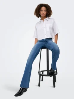 Sale ONLBLUSH Mellemhøj talje Flared fit Jeans Dame Jeans|Jeans