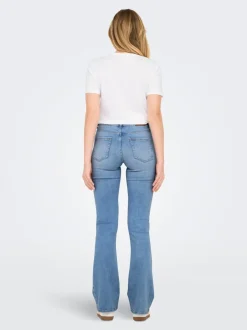 Discount ONLBLUSH Mellemhøj talje Flared fit Jeans Dame Jeans|Jeans