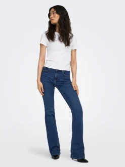 Clearance ONLBLUSH Mellemhøj talje Flared fit Jeans Dame Jeans|Jeans