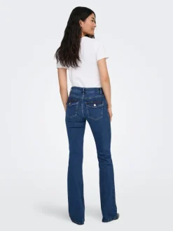 Clearance ONLBLUSH Mellemhøj talje Flared fit Jeans Dame Jeans|Jeans