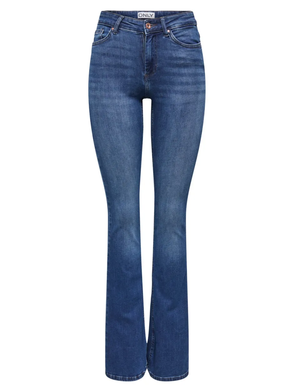 Best ONLBLUSH Mellemhøj talje Flared fit Jeans Dame Jeans|Jeans