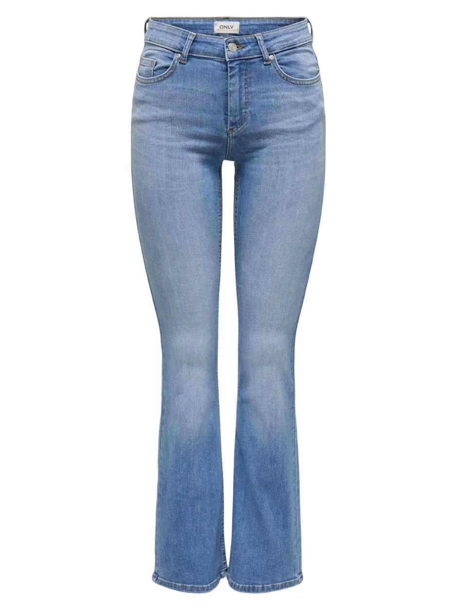 Clearance ONLBLUSH Mellemhøj talje Flared fit Jeans Dame Jeans|Jeans