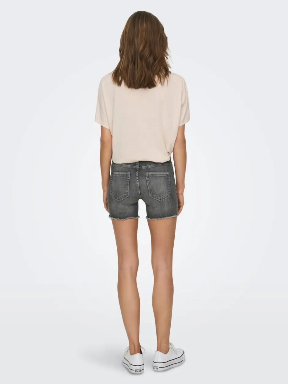 New ONLBLUSH Mellemhøj talje Regular fit Denim-shorts Dame Shorts|Double Denim