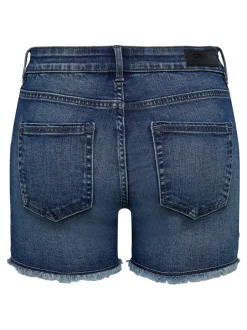 Outlet ONLBLUSH Mellemhøj talje Regular fit Denim-shorts Dame Shorts|Double Denim