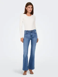 Clearance ONLBLUSH Mellemhøj talje Retro flared fit Jeans Dame Jeans|Jeans
