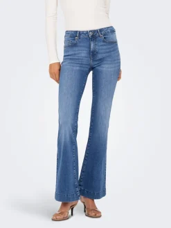 Clearance ONLBLUSH Mellemhøj talje Retro flared fit Jeans Dame Jeans|Jeans