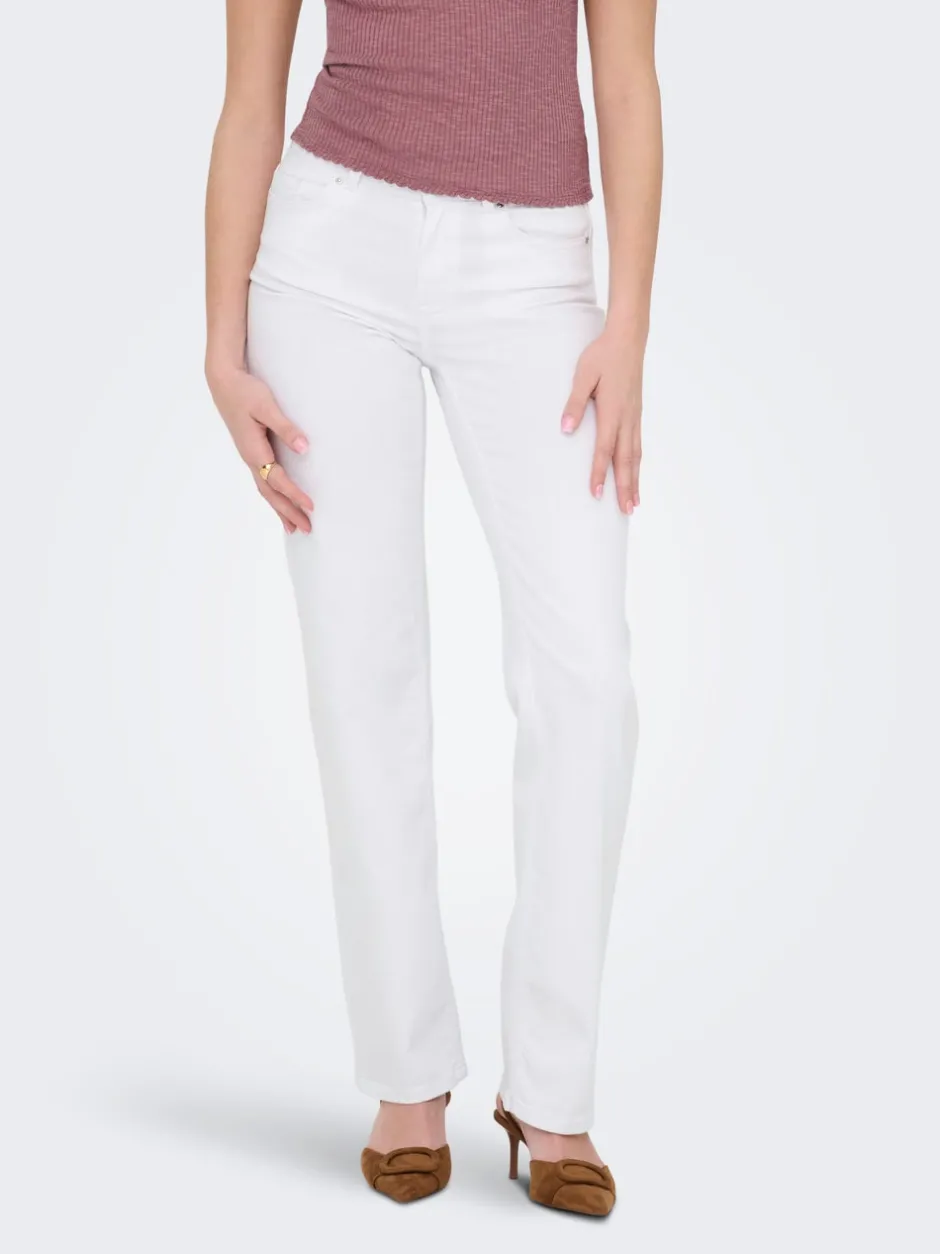 Discount ONLBLUSH Mellemhøj talje Straight fit Jeans Dame Jeans|Jeans