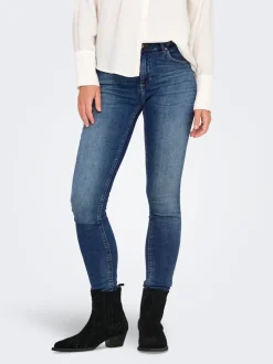 Discount ONLBLUSH Mellemhøj talje Skinny fit Jeans Dame Jeans|Jeans