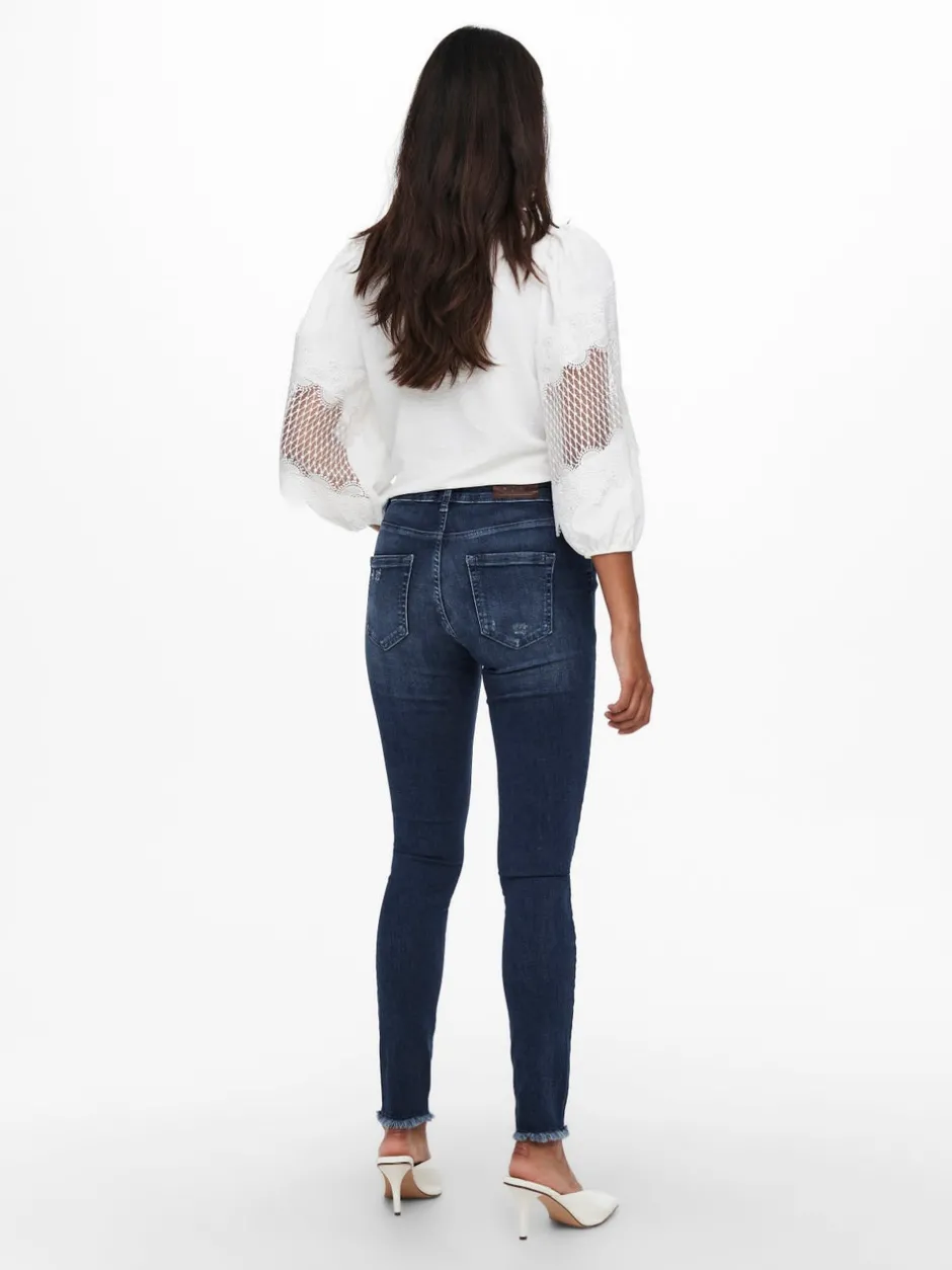 Sale ONLBLUSH Mellemhøj talje Skinny fit Ankellængde Jeans Dame Jeans|Jeans