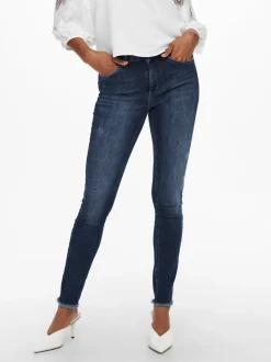 Sale ONLBLUSH Mellemhøj talje Skinny fit Ankellængde Jeans Dame Jeans|Jeans