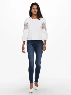 Sale ONLBLUSH Mellemhøj talje Skinny fit Ankellængde Jeans Dame Jeans|Jeans