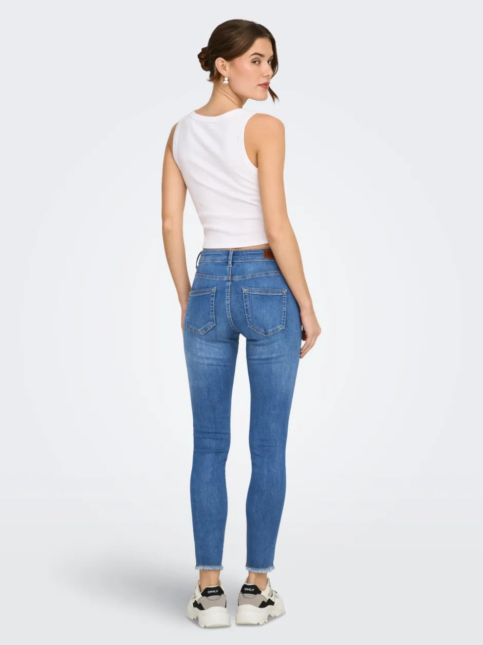 Hot ONLBLUSH Mellemhøj talje Skinny fit Ankellængde Jeans Dame Jeans|Jeans