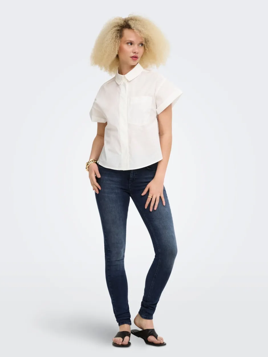 Clearance ONLBLUSH Mellemhøj talje Skinny fit Jeans Dame Jeans|Jeans