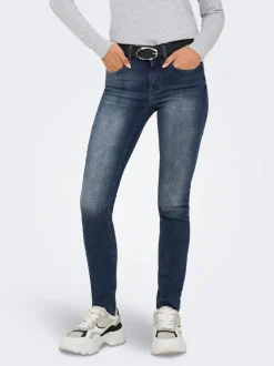 Sale ONLBLUSH Mellemhøj talje Skinny fit Ankellængde Jeans Dame Jeans|Jeans