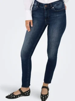 Outlet ONLBLUSH Mellemhøj talje Skinny fit Ankellængde Jeans Dame Jeans|Jeans