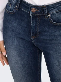 Outlet ONLBLUSH Mellemhøj talje Skinny fit Ankellængde Jeans Dame Jeans|Jeans