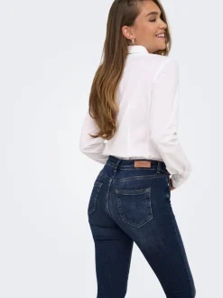 Outlet ONLBLUSH Mellemhøj talje Skinny fit Ankellængde Jeans Dame Jeans|Jeans