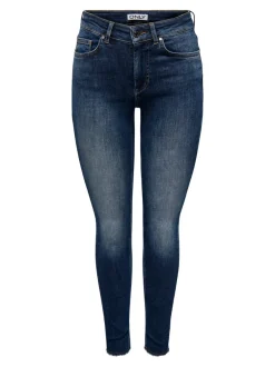 Outlet ONLBLUSH Mellemhøj talje Skinny fit Ankellængde Jeans Dame Jeans|Jeans