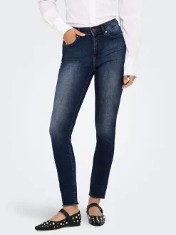 Outlet ONLBLUSH Mellemhøj talje Skinny fit Ankellængde Jeans Dame Jeans|Jeans
