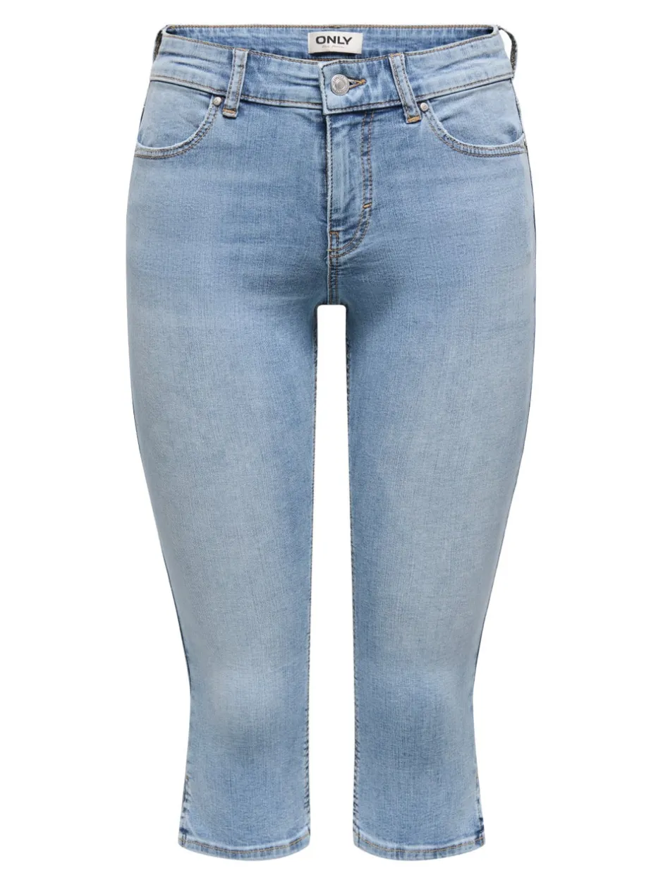 Discount ONLBLUSH Mellemhøj talje Skinny fit Denim-shorts Dame Shorts|Double Denim
