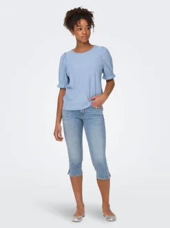 Discount ONLBLUSH Mellemhøj talje Skinny fit Denim-shorts Dame Shorts|Double Denim