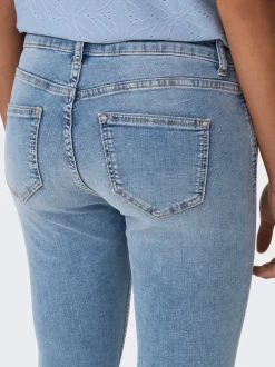 Discount ONLBLUSH Mellemhøj talje Skinny fit Denim-shorts Dame Shorts|Double Denim