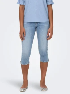 Discount ONLBLUSH Mellemhøj talje Skinny fit Denim-shorts Dame Shorts|Double Denim