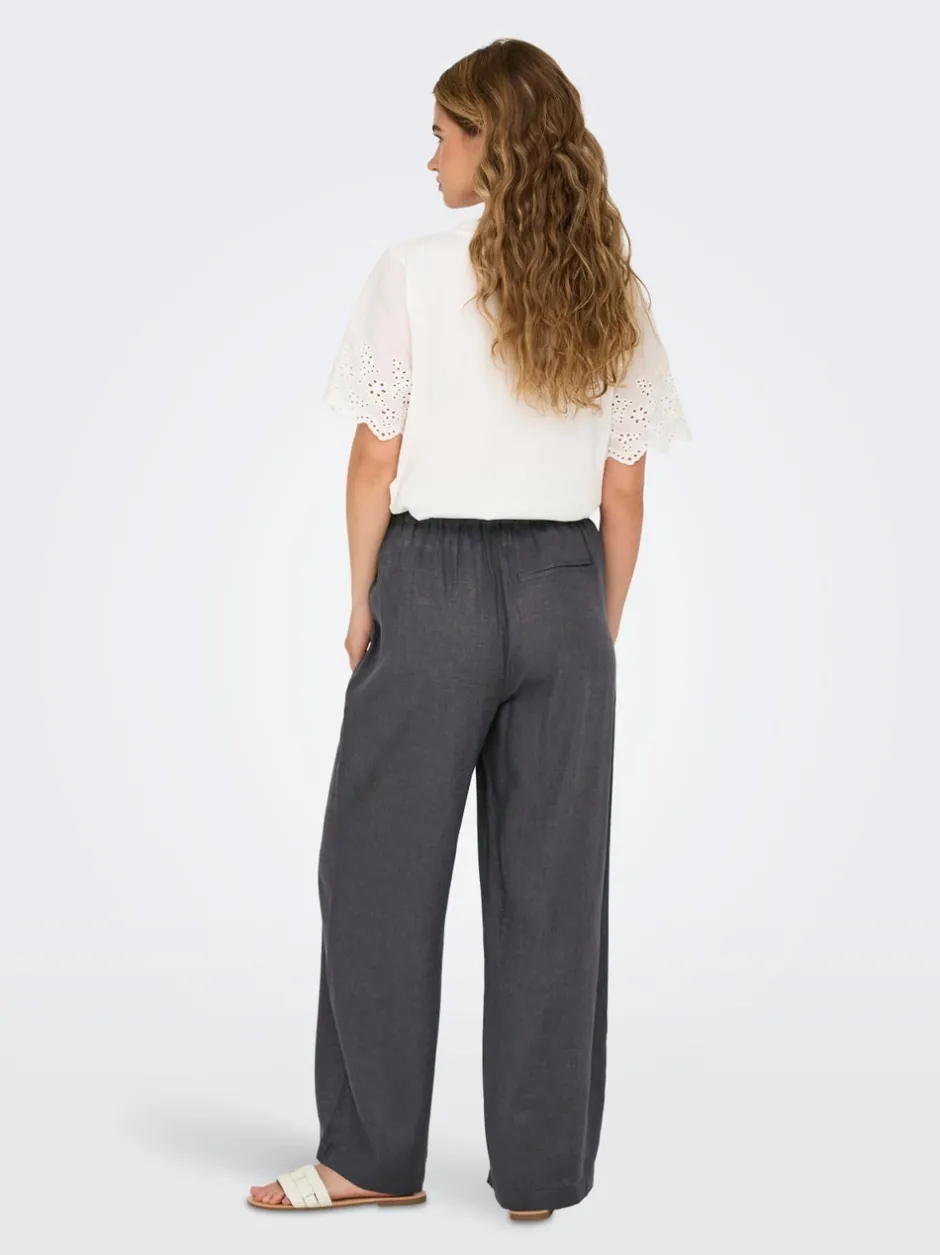 Sale ONLBRUXELLES Straight fit Hør Bukser Dame Bukser