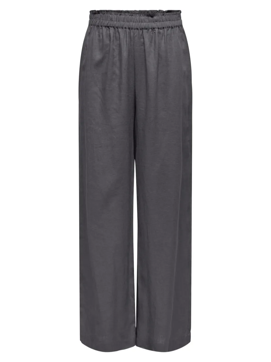 Sale ONLBRUXELLES Straight fit Hør Bukser Dame Bukser
