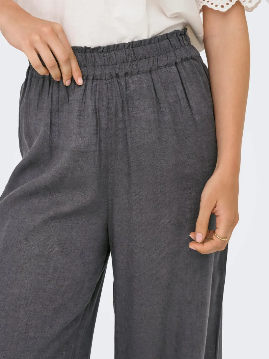 Sale ONLBRUXELLES Straight fit Hør Bukser Dame Bukser