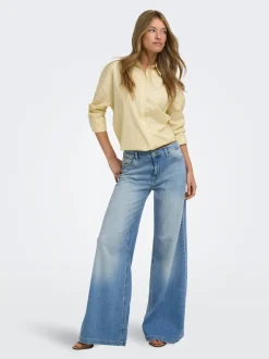 New ONLCALIFORNIA Mellemhøj talje Wide leg fit Jeans Dame Jeans|Jeans