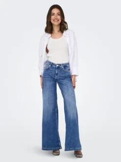 Hot ONLCALIFORNIA Mellemhøj talje Wide leg fit Jeans Dame Jeans|Jeans