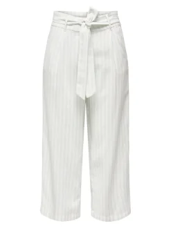 Online ONLCARO Cropped fit Hør Bukser i wide fit Dame Bukser
