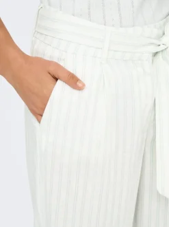 Online ONLCARO Cropped fit Hør Bukser i wide fit Dame Bukser