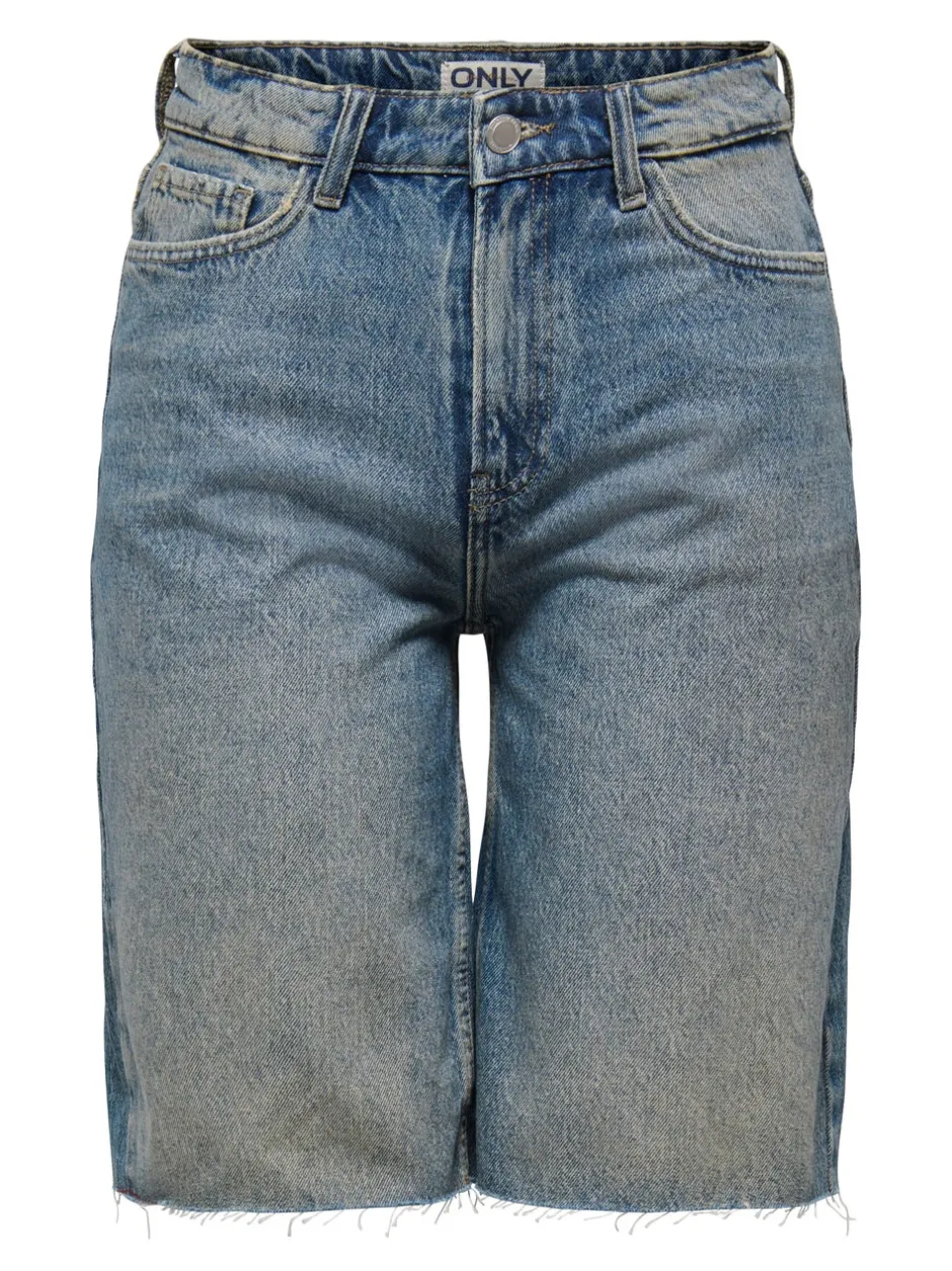Hot ONLCARO Høj talje Loose fit Denim-shorts Dame Shorts|Double Denim