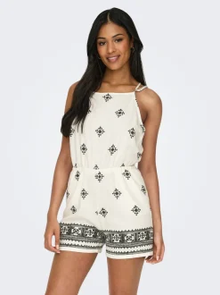 Discount ONLCARO Hør Playsuit Dame Jumpsuits|Shorts