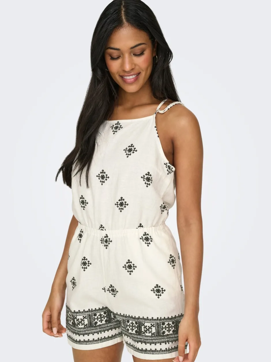 Discount ONLCARO Hør Playsuit Dame Jumpsuits|Shorts