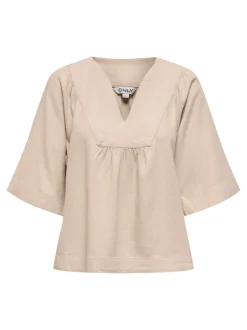 Online ONLCARO Hør T-shirt Dame Toppe